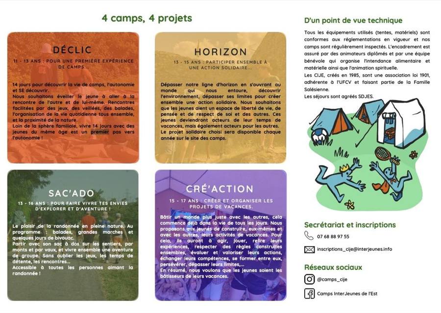 Camps Inter Jeunes : lancement des inscriptions !